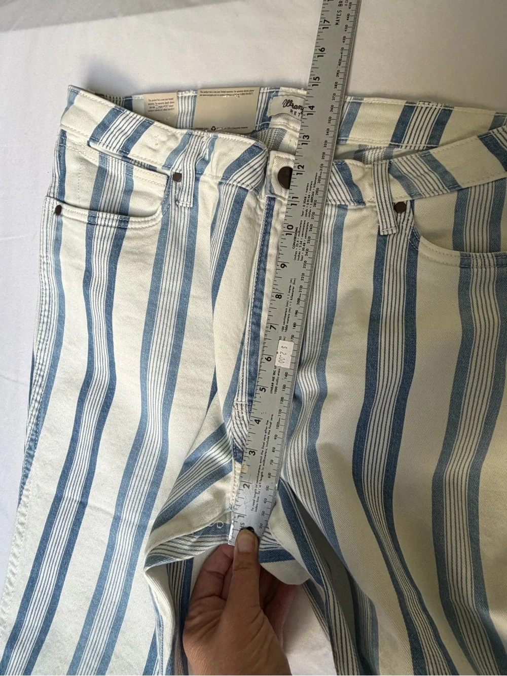Wrangler Retro Women’s High Rise Flare Jeans Blue/White Striped 5-Pkt NWT